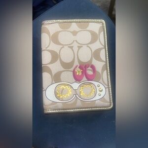 Coach Beige and Gold Signature Wallet